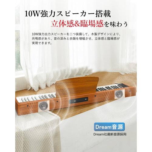 Longeye MOLD2 Wooden Digital Piano, 88 Keys, Japanese Language, Dual Headphone Use, MIDI Port Support, 10mm Stroke, 380 Voices, Transposition, DREAM S