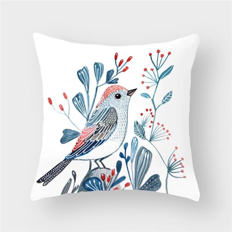Bird Flower Animal Cushion Pillow Cover Sofa Decorative