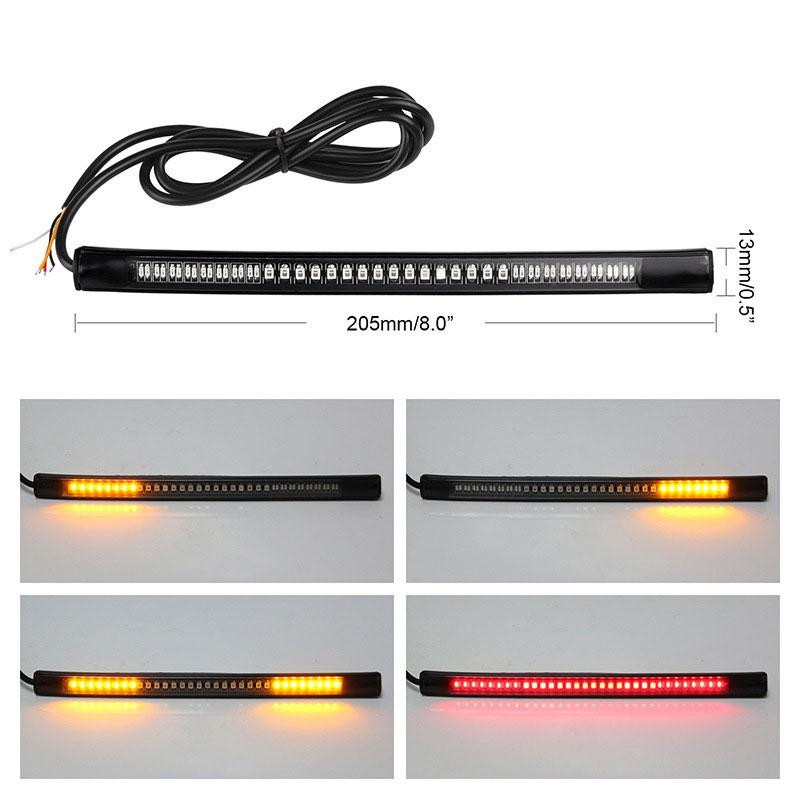 LED Motorcycle Turn Signal Light & DRL Amber Red Moto Flasher Ring Fork Strip Lamp Flashing Blinker Universal