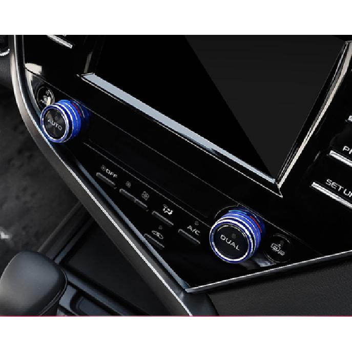For Toyota Camry 2018- Air Condition Knob Button Ring Cover Blue Decor