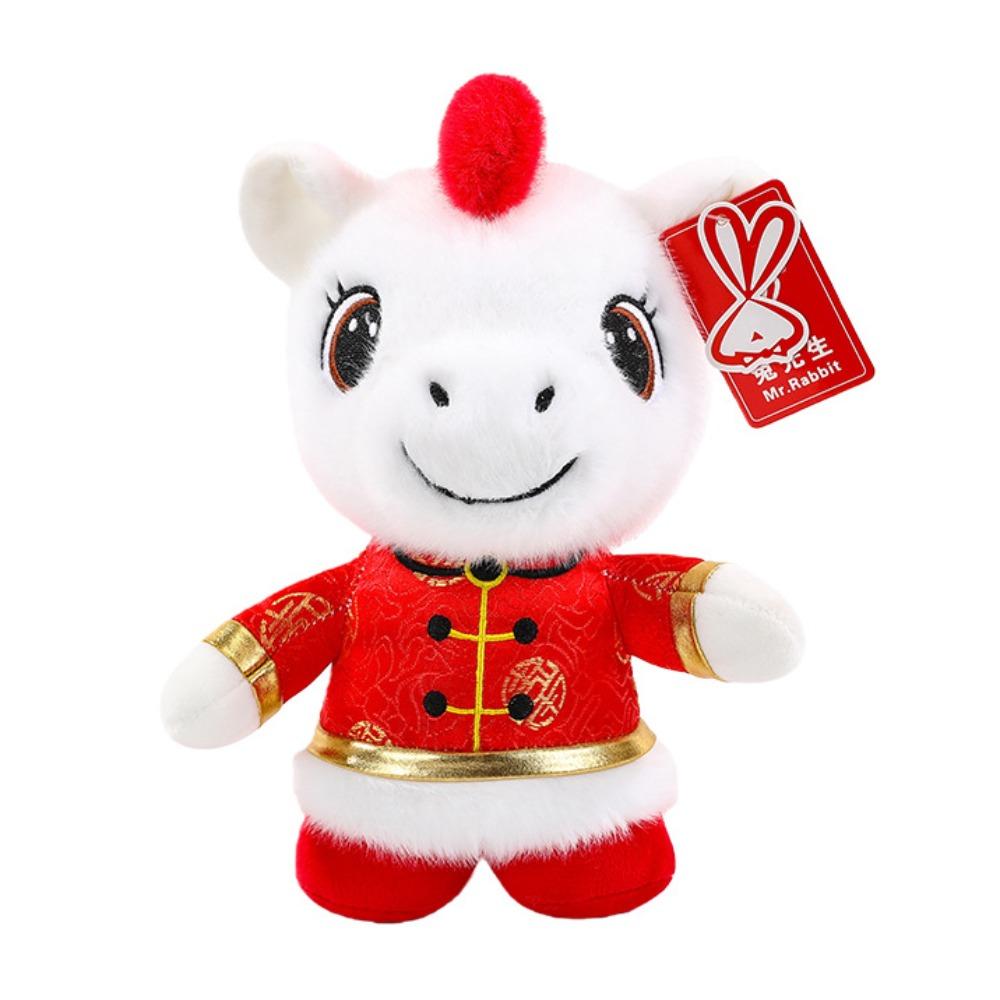 Mascot 2026 Horse Plush Doll Chinese Costume Zodiac Pony Figurine  Chinese New Year sitting