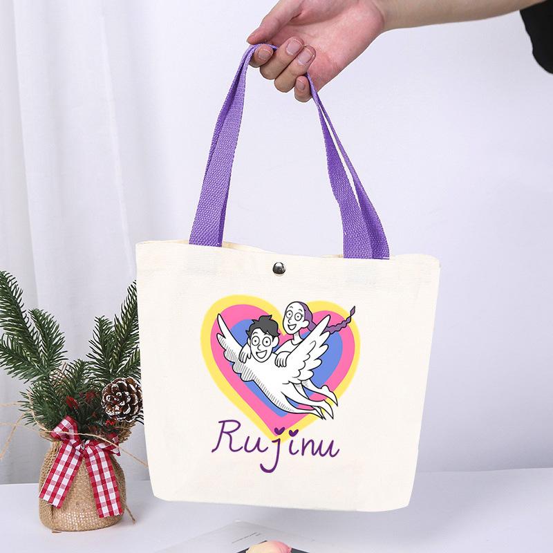 K-Pop Anime Cartoon Printed Student Large Capacity Portable Shoulder Bag Fashion Casual Canvas Bag