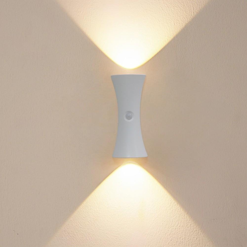 

Creative LED Hourglass Wall Lamp Wireless Up Down Light LED Rechargeable Lamp Magnetic Base Waterproof Motion Sensor Night Light