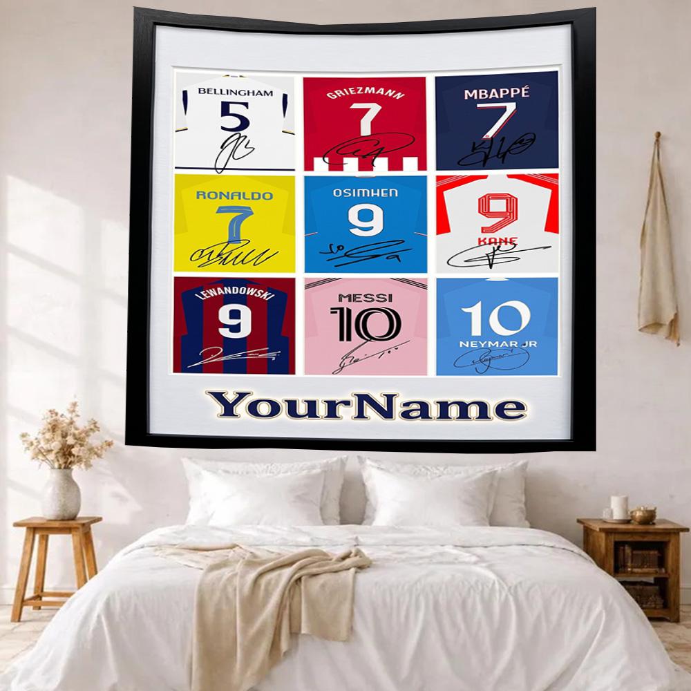 Mbappe Custom Your Name Wall Decor Tapestry Art For Pet Memorial Birthdaywedding Party Backdrop Family Gift