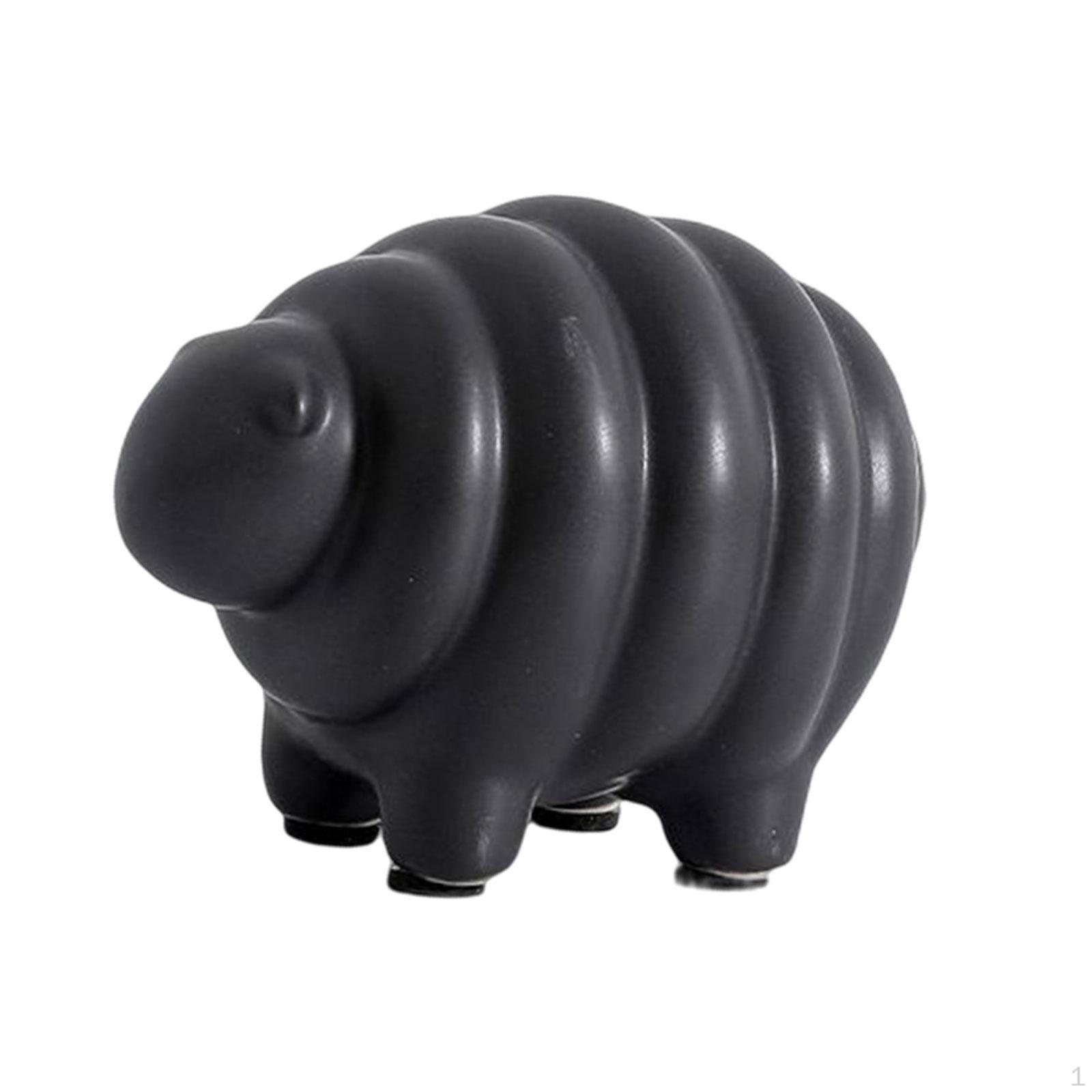 

Statue Sheep Figurine Creative Collectible Ornament Ceramic Craft Animal Sculpture For Home Bedroom L_Black