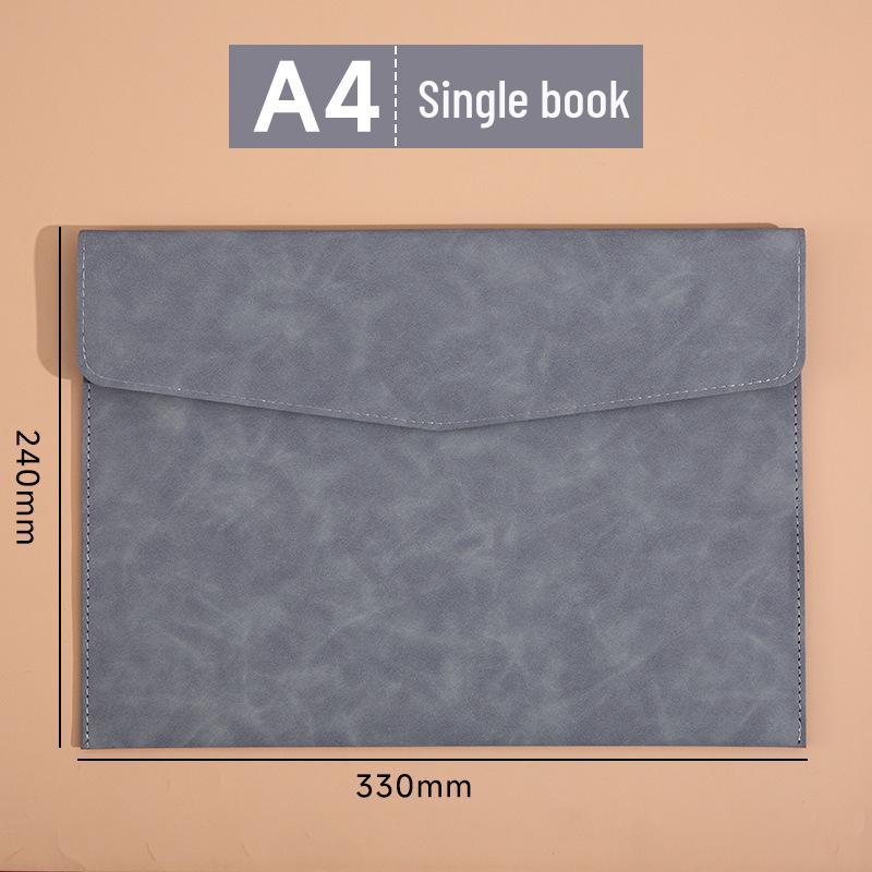 Large Capacity A4 Leather File Bag - Multifunctional Business Office Folder