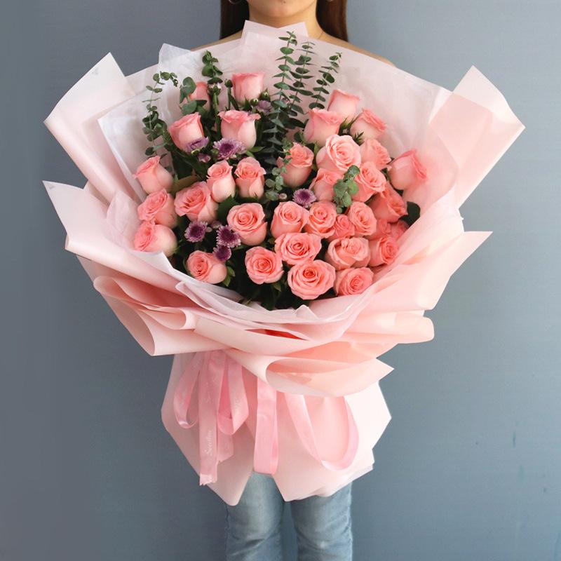 58CMx10M/2 volume Waterproof Floral art Wrapping Paper Roll Solid Color florist fresh flower wrapping paper Materials Fog paper