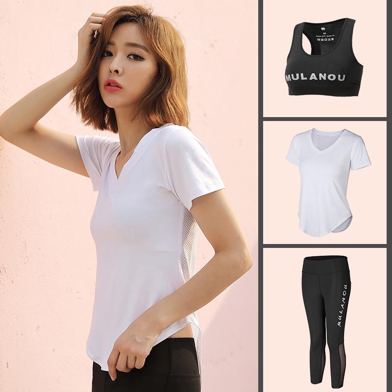 Women's Quick-Dry Yoga Set: Hollow Out Top with Short Sleeves and Tight Pants - 3-Piece Summer Fitness Outfit