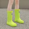 New rain shoes women's high tube waterproof and non-slip water shoes velvet long rain boots wear-resistant fashionable adult rubber shoes