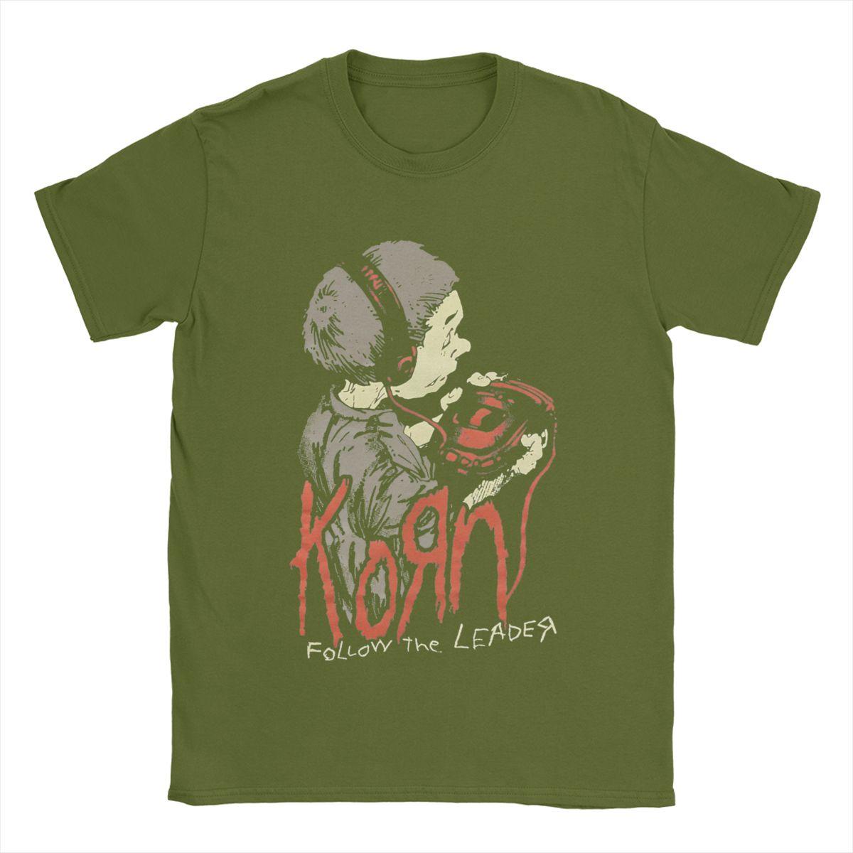Korn T Shirt for Men Cotton Leisure T-Shirt Round Collar Tee Shirt Short Sleeve Tops Summer 4XL