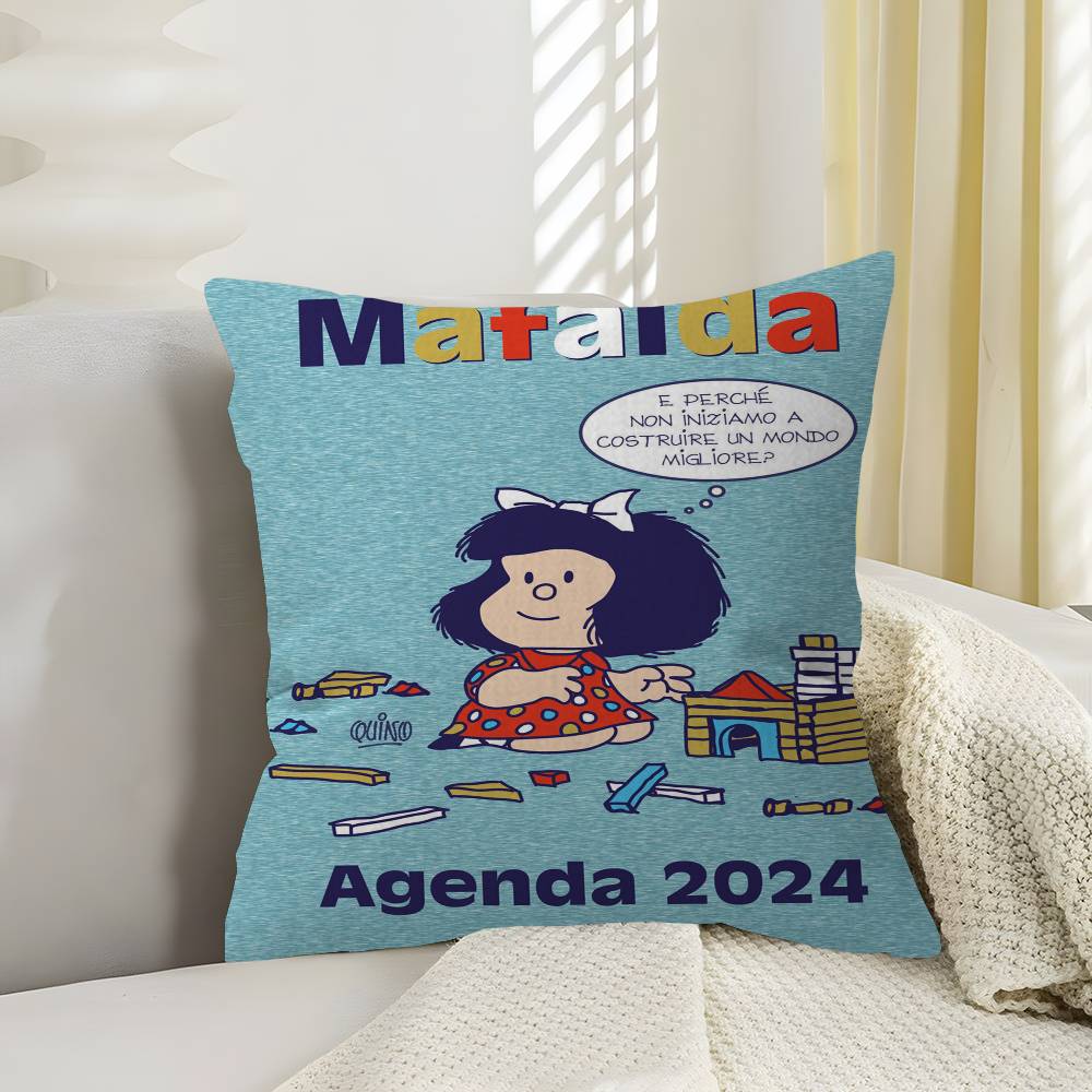 Cartoon M-Mafalda Maple Design Cushion Cover Happy Autumn Harvest decor Holiday Decorati Pillow Cover