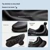 Men's Large Size Casual Black Leather Shoes - Lace-up & Slip-on Options, Trendy PU Work Shoes.
