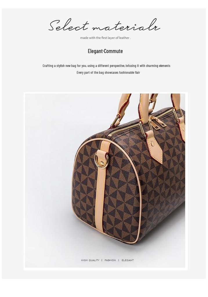 2026 Lente Trendy Eenvoudige Boston Print Kussen Handtas Crossbody voor Vrouwen