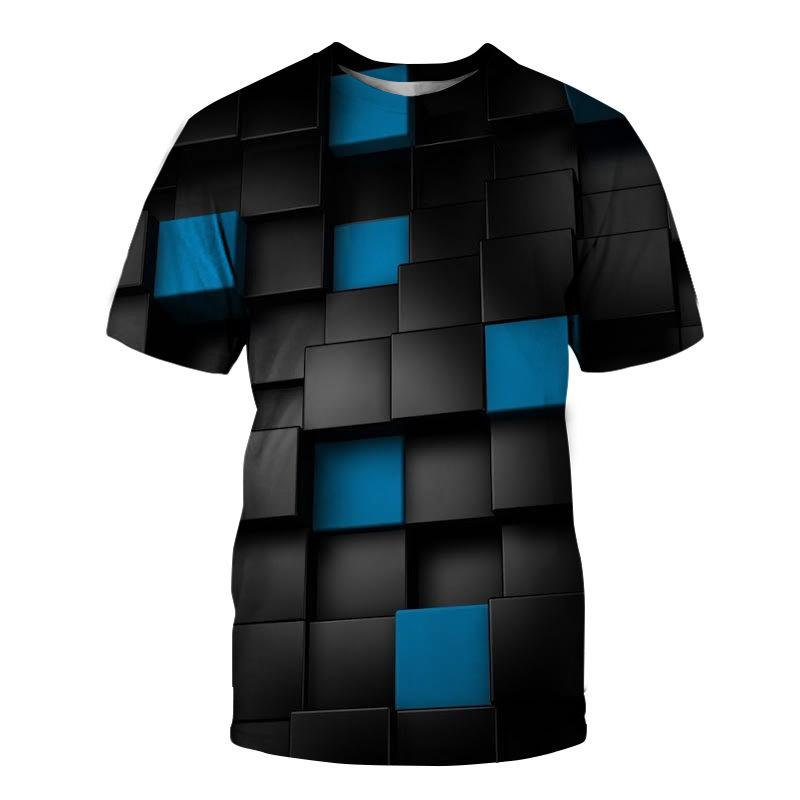 

Новая мужская летняя футболка с креативной геометрией и цифровой печатью 3D, мужская футболка с коротким рукавом 6XL