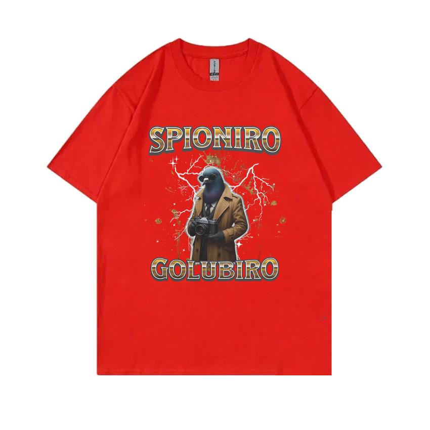 

Italian Brainrot Spioniro Golubiro Tshirt Pigeon Funny Meme T-shirts Men Women Casual Cotton Short Sleeve Male Vintage T Shirt S