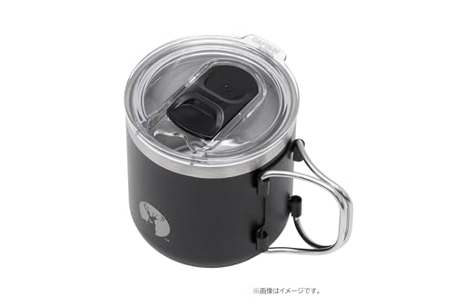 Capitano Cervo (UE-3598) Tazza pieghevole CS con manico sottovuoto, 500 ml, Acciaio Inossidabile, Nero, Tazza da Esterno, Tazza, Bicchiere Termico