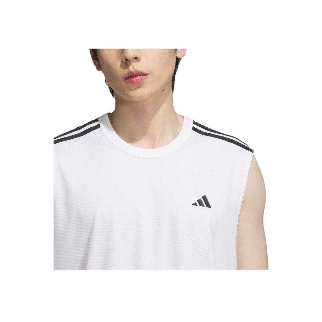 Adidas Sports Casual Striped Basketball Vest Men Tops White KE5907