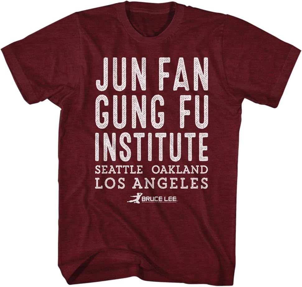 Bruce Lee Chinese Martial Arts Icon Jun Fan Gung Fu Institute Adult T-Shirt Tee S
