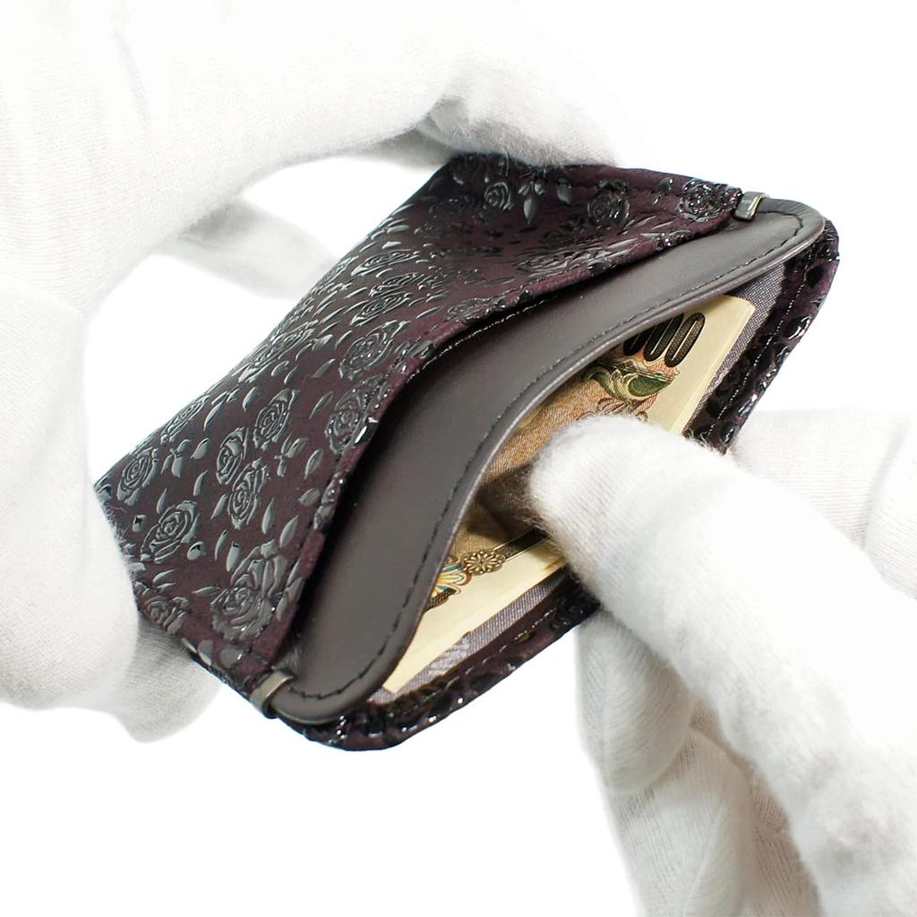 Inden Wallet Coin Purse Coin Purse G Deerskin Purple X Black Lacquer Rose Petite [Indenya] 1208-06-176