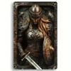 Metal Wall Decor Vintage Armor Art Sign Medieval Fantasy Woman Warrior Home Decor