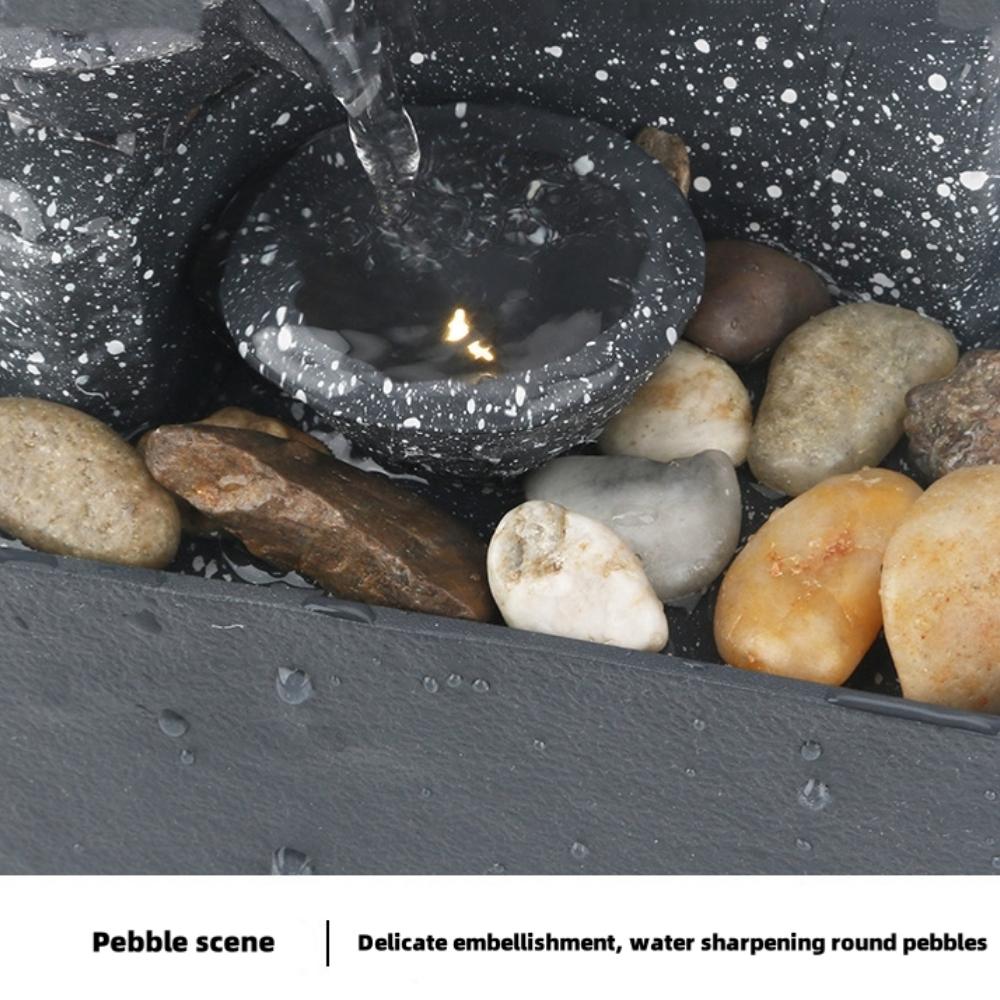 HOMEFISH Desktop Waterfall Decoration Small Fountain Creative Flowing Water Ornaments for Living Room Office Decor