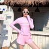 Women's 2026 Sun Protection Two-Piece Swimsuit: Long-Sleeve, Tummy-Covering, Conservative Style for Curvy Girls - Ideal for Beach Vacations.