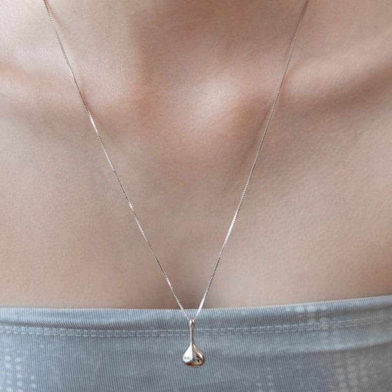 

TATIANA (925 Silver) Rain Drop Pendant Long Necklace NZ2498 Gold Plated