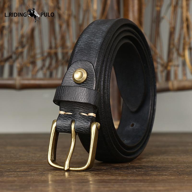 Thickened Genuine Leather Cowhide Belt for Women Pin Buckle Simple Retro Versatile Belt for Women