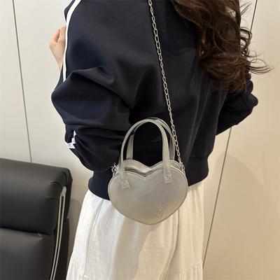 Einfache einfarbige Mode Sommer neue süße Mädchen Trend Pfirsichherz Miniherz einzelne Schulter Umhängetasche