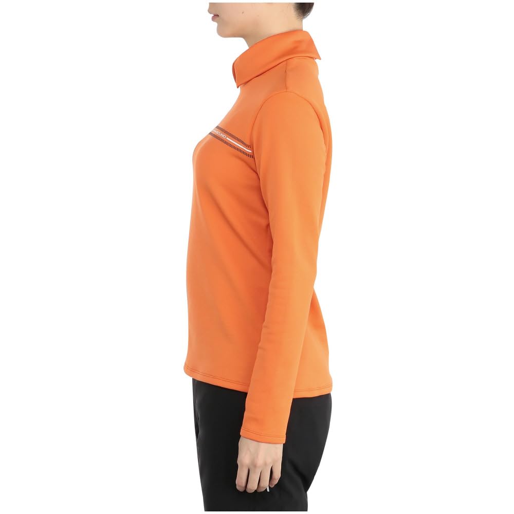 Mizuno Breath Thermo Slit Turtleneck E2MAB735 Shirt, Heat-Generating Material, Women's, Orange,