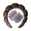 Vintage Velvet Cloud Hair Hoop for Women Girls Sponge Headband Wash Face Wristband Set Spa Bathroom Accessories