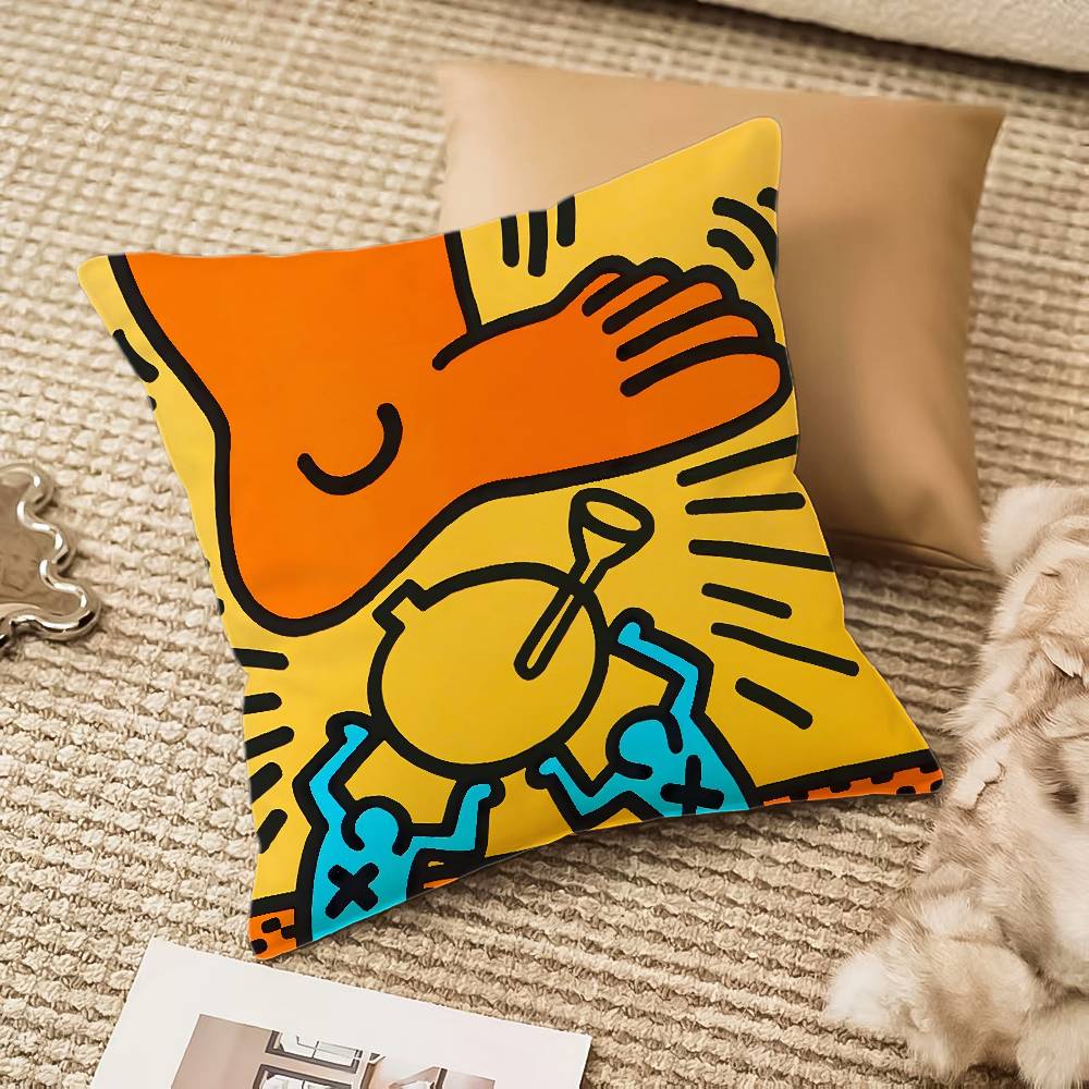 Pop Art Figures Graffiti Colorful Pillow Case Anti-Dustmite Invisible Zipper Sofa Bed