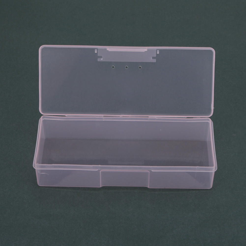 Plastic Transparent Nail Supplies Tools Storage Box Push Grinding Blocks Organizer Medicine Container 19x7.5x3.9 cm