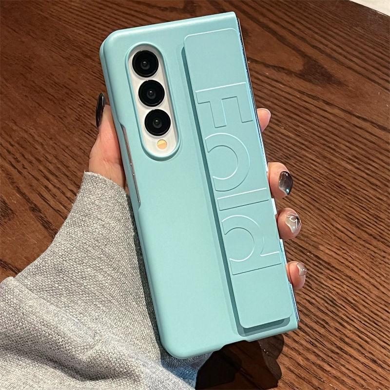 

Luxury Soft Silicone Wrist Strap Holder Phone Case For Samsung Z Fold 7 zfold5 Fold4 3 ZFold 6 Cases Ultra Thin Matte Hard Cover Galaxy Z Fold3 5G