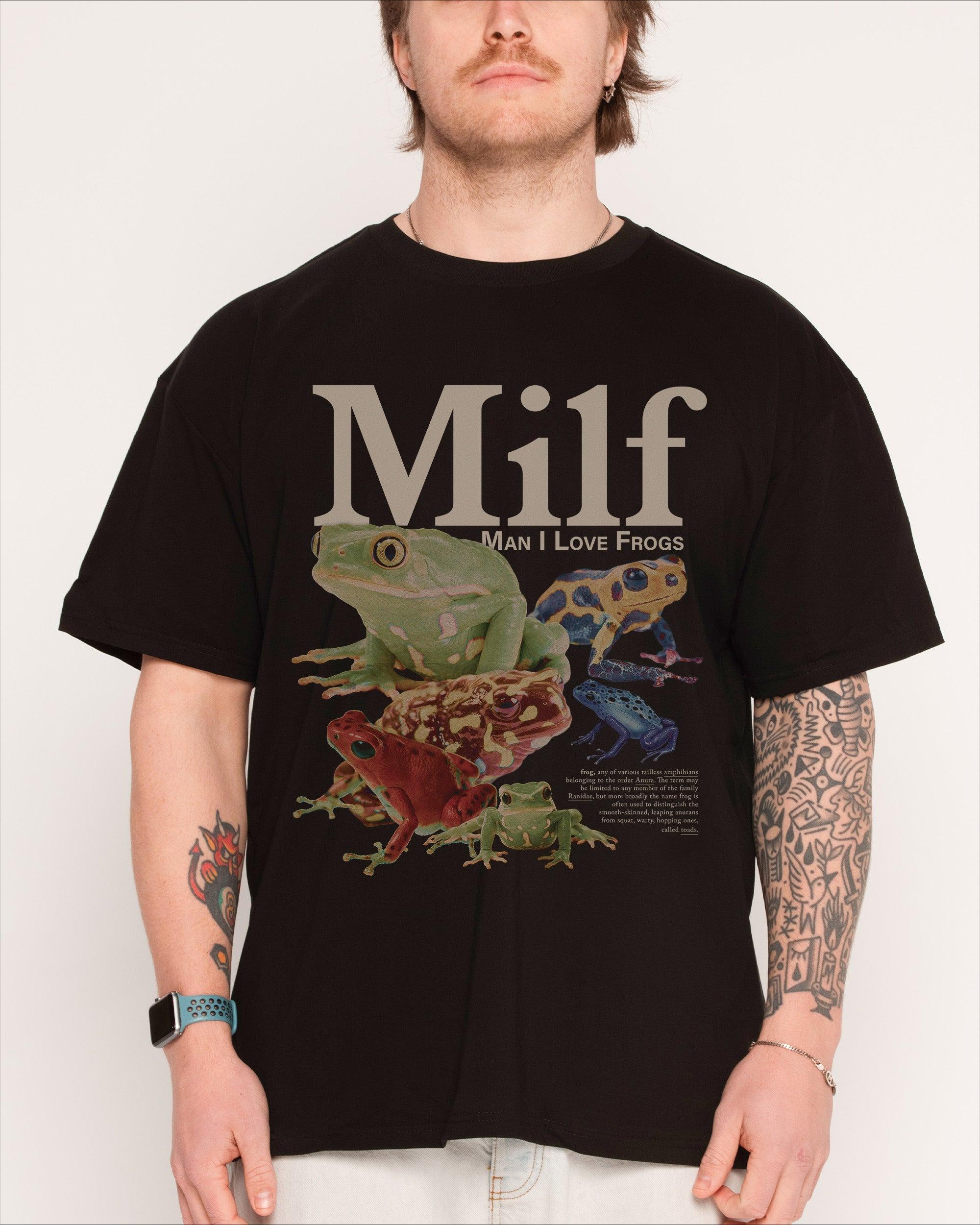 MILF Man I Love Frogs TShirt Unisex Vintage Frog Collage Graphic Tee Humorous Streetwear Short Sleeve Casual Oversized Top XL