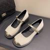 Shallow French high-heeled Mary Jane shoes thick heel square head temperament spring and autumn new fashion single shoes women