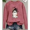 2025 Autumn & Winter Women's New Casual Crew Neck Long Sleeve Top 3D Halloween Pattern