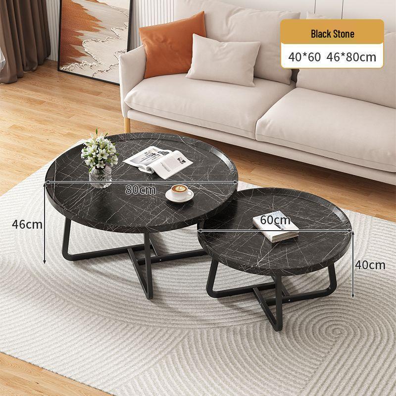 Walnut Minimalist Round Side Table – Italian Luxury Coffee Table for Living Room