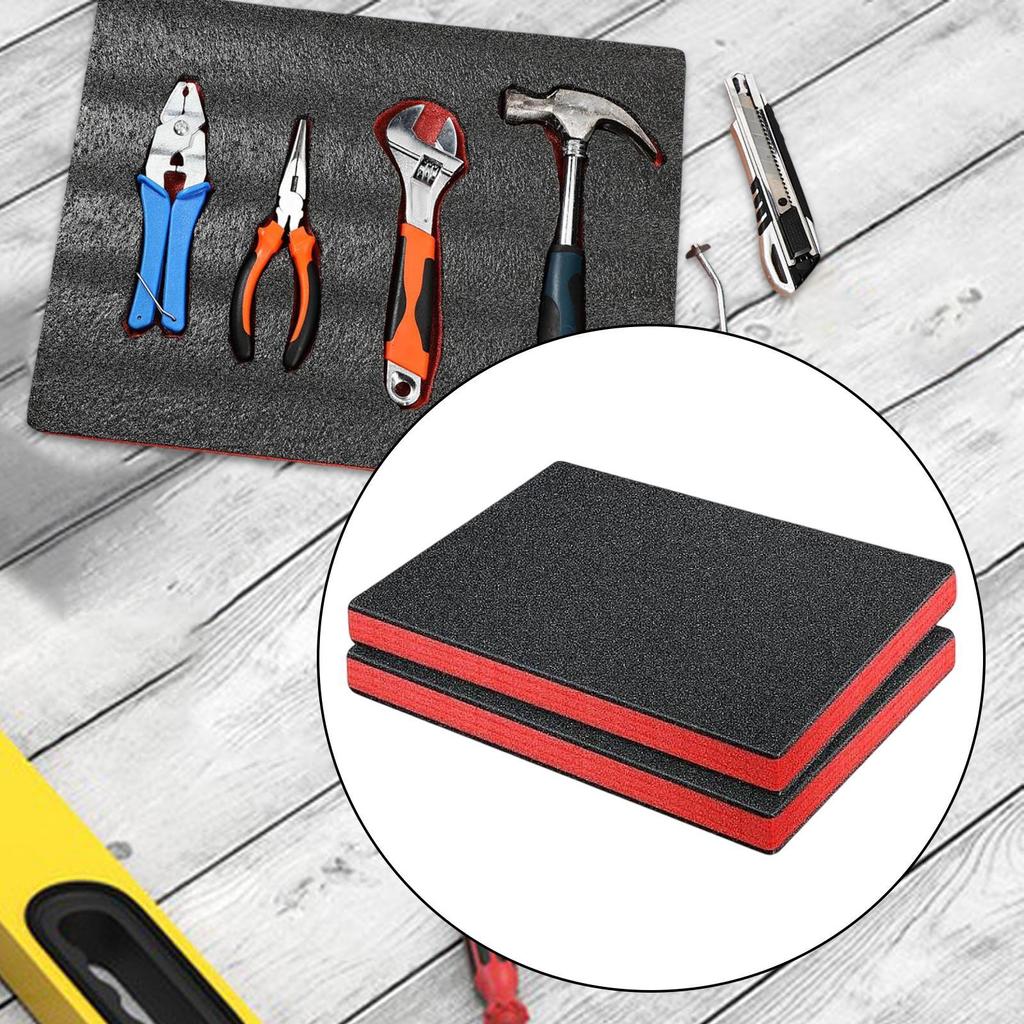 2x Tool Box Foam Inserts Professional Non Slip Tool Foam Sheets for Tabletop Miniatures DIY Crafts Camera Case Toolbox Padding