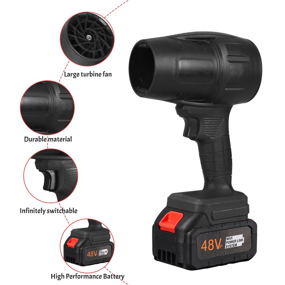 Handheld Turbo Blower Cordless Rechargeable Lithium Battery High-Power Violent Turbo Fan Air Duster For Car Drying Cleaning