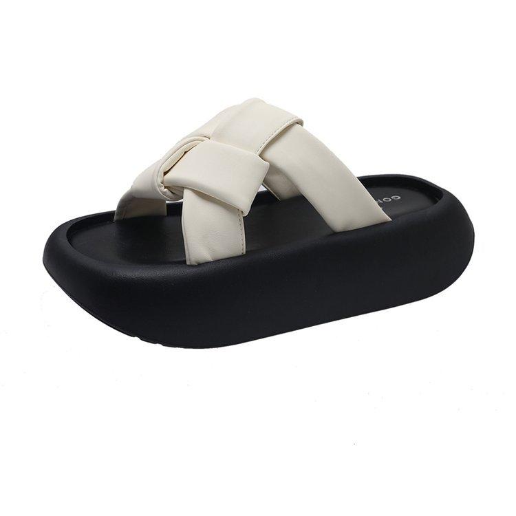 

Fashion Braided sandals for women summer outdoor wear 2025 new thick-soled casual beach sandals platform flip flops 40