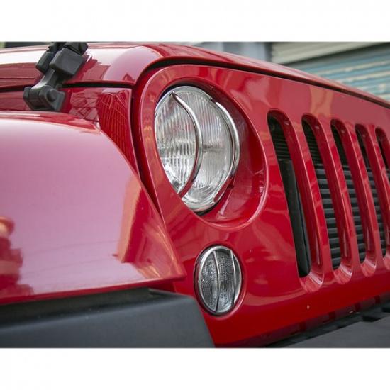 Steel Front Headlight Lamp Guard Protector Cover For Jeep Wrangler JL 2007-2017