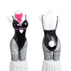 Rabbit Hole Bunny Girl Costume Valentine's Day Women Elastic Leather Fabric Sexy Cosplay Bunny Suit Black Jumpsuits