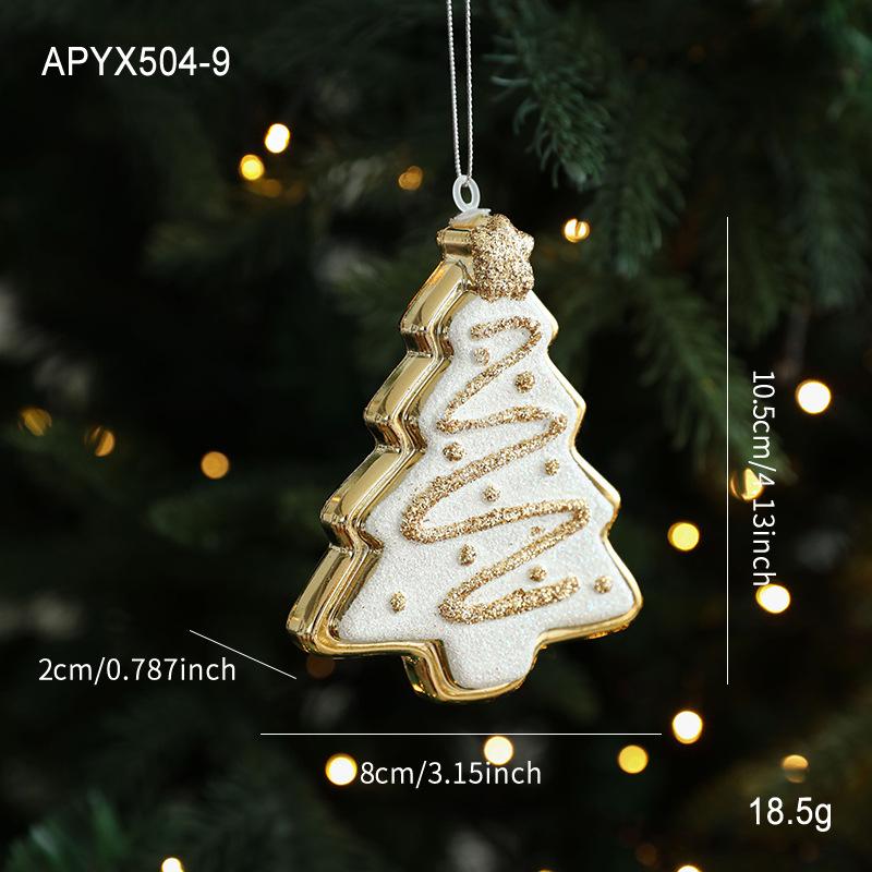 New Golden Sticky Pink Glossy Plastic INS Hanging Charm, Colorful Pink Cartoon Hanging, Christmas Tree Window Hanging Ornament