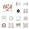 Merry Christmas Cute Elk Snowflake Print Pattern Cushion Cover Home Living Room Decor Throw Pillow Pillow Cover 45x45cm