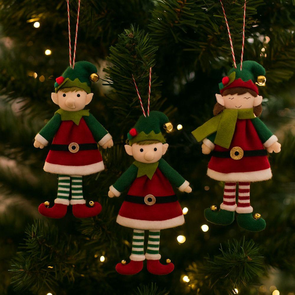 Boy Girl Hanging Bell Elf Cute Christmas Tree Pendant Elf Plush Doll  Christmas Party