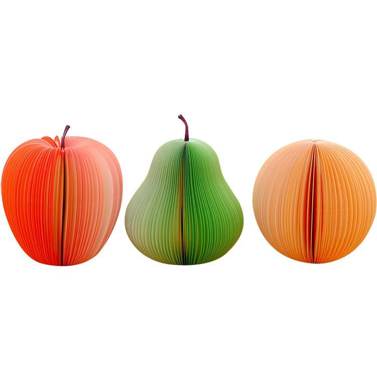 3D Fruit-Shaped Sticky Notes: Apple, Strawberry, Pear Design for Convenient Messages