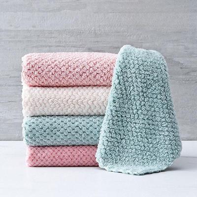 Myke mikrofiber kjøkkenhåndklær Absorberende oppvaskklut Anti-fett tørkefiller Non Stick Olje Husholdningsrengjøringshåndkle