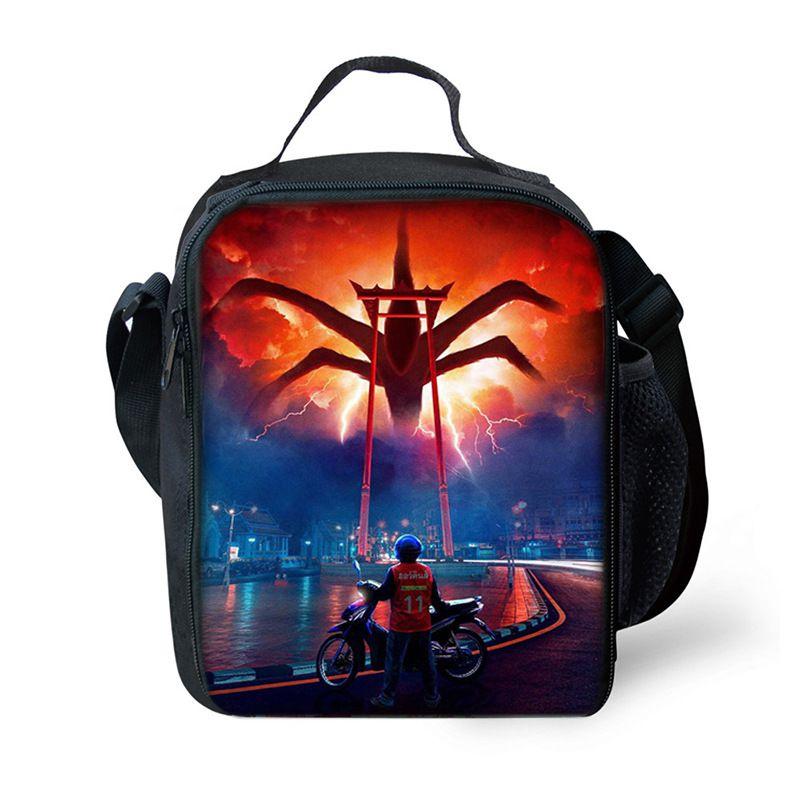 Stranger Thing Insulated Lunch Bag For Kids And Students With Adjustable Strap Perfect For Picnics And Outdoor Adventures