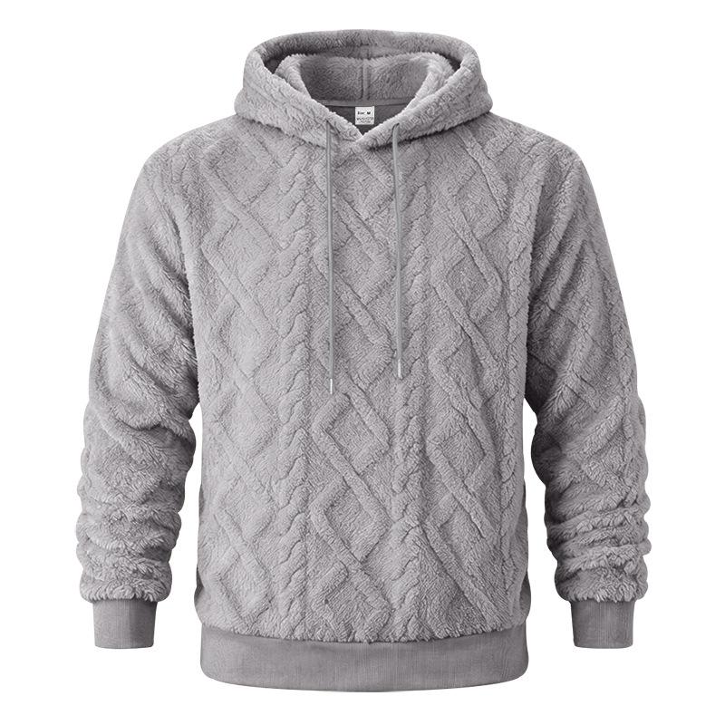 Autumn Winter Men High Street Casual Double-Sided Velvet Hooded Hoodies Sports Style Trend Pullover Sweatshirts